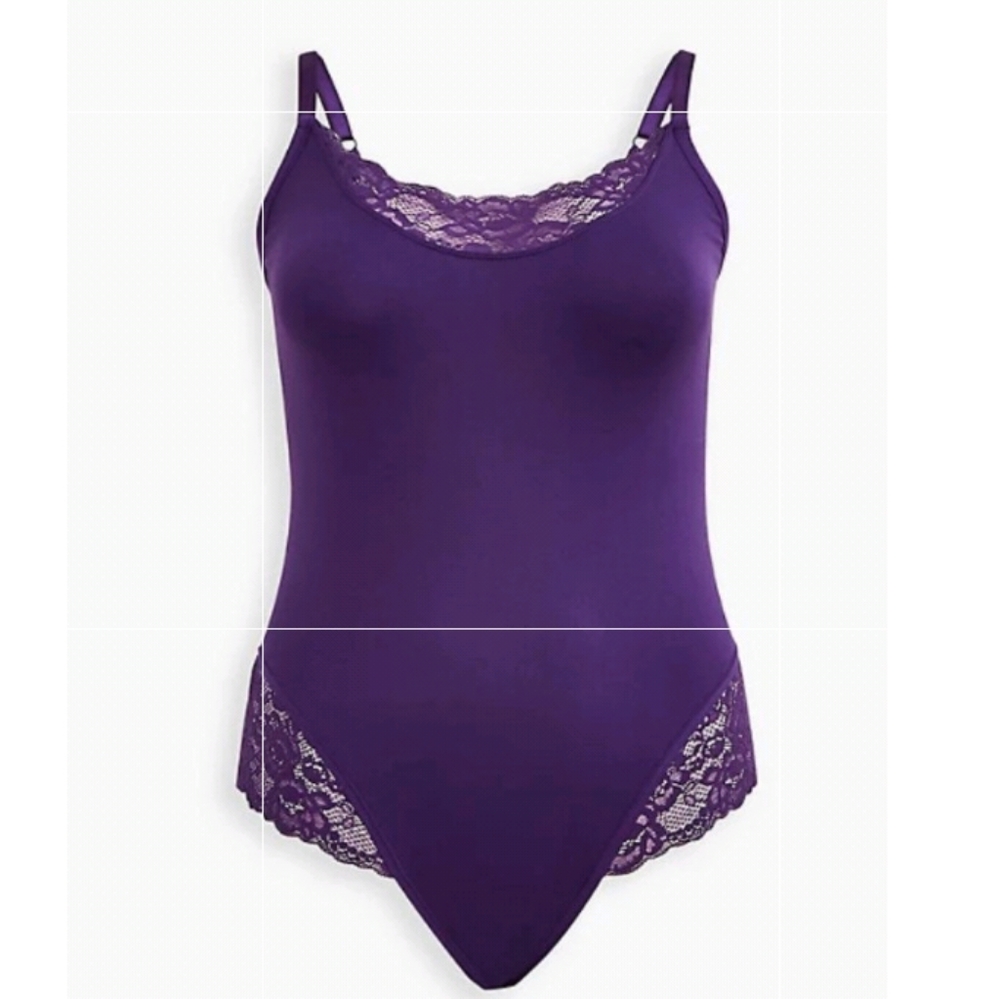 torrid Purple Lace Trim Bralette Bodysuit